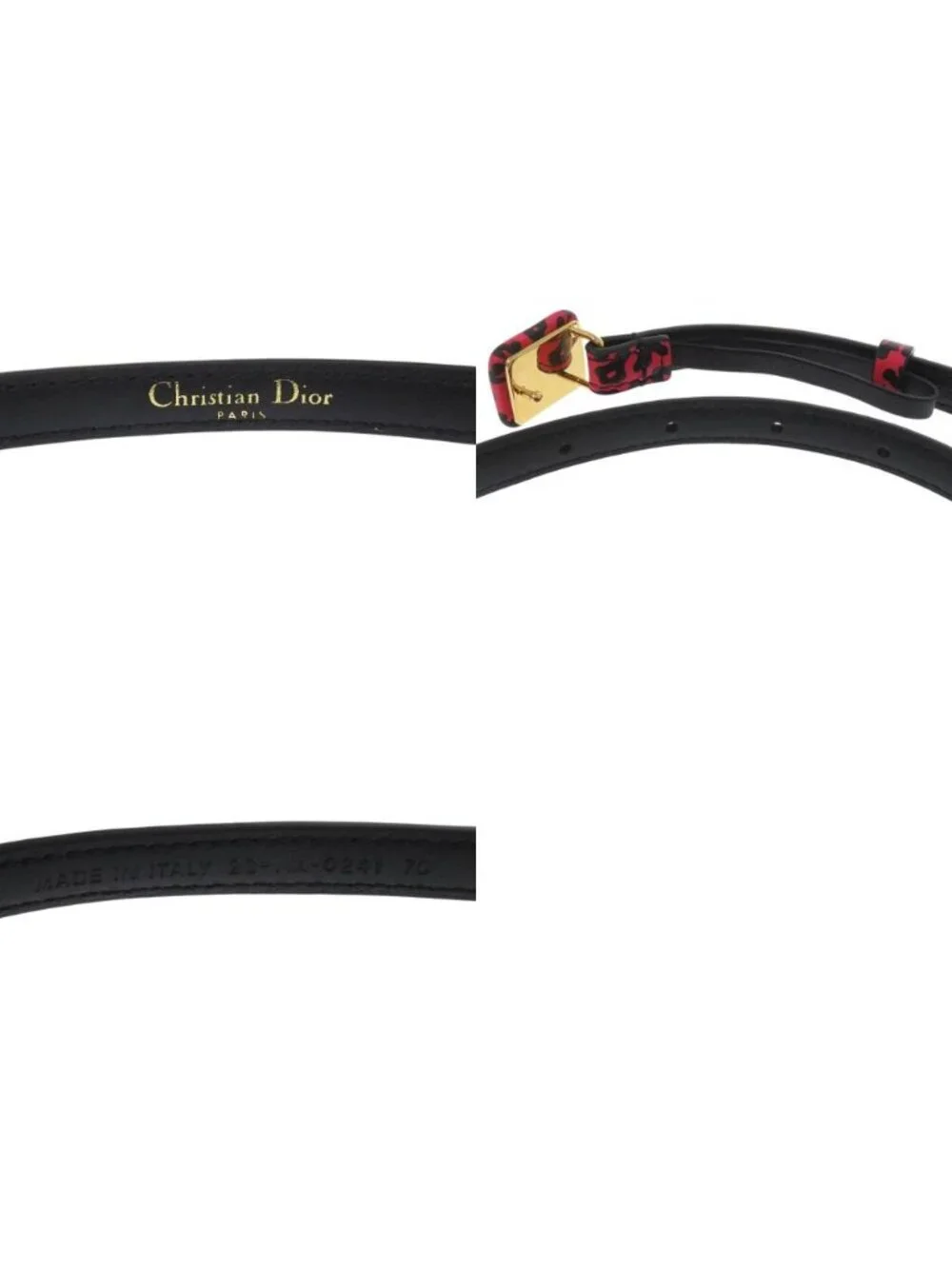 Dior Bobby Leopard Print Belt Leather Fuchsia Pink